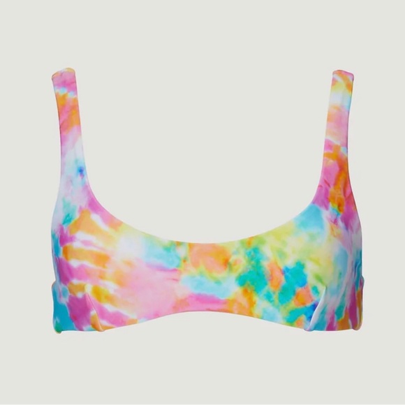 It’s now cool - the 90s crop bikini top in watercolor NWT size large- top only - Picture 3 of 11